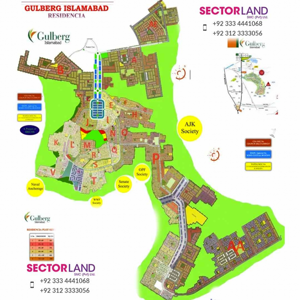 Gulberg Residencia updated Map Islamabad 2024 Master Plan
