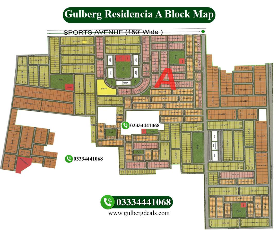 Gulberg Residencia A Block Map (New)