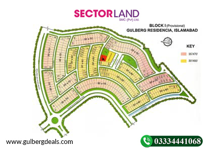 Gulberg Residencia I Block Map
