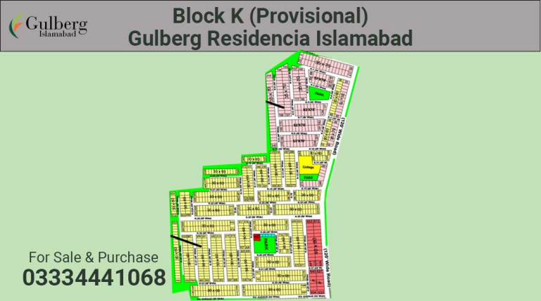 Gulberg Residencia Block K Map - 2026 | Plots For Sale in K Block