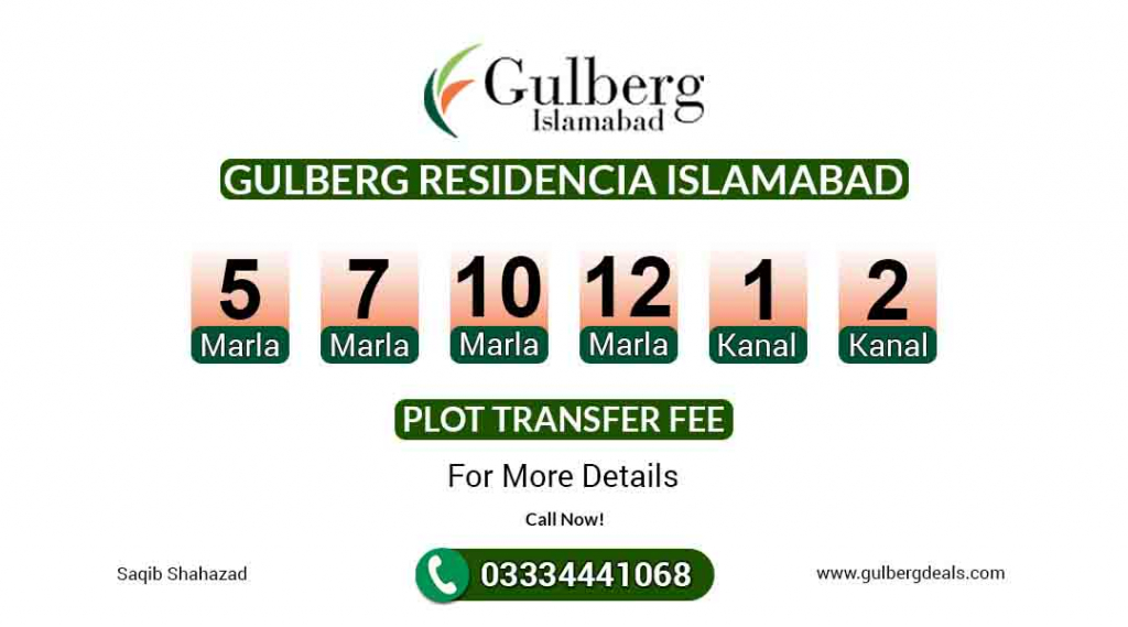 Gulberg Residencia Islamabad Plot Transfer Fee