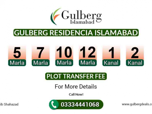 Gulberg Residencia Islamabad Plot Transfer Fee
