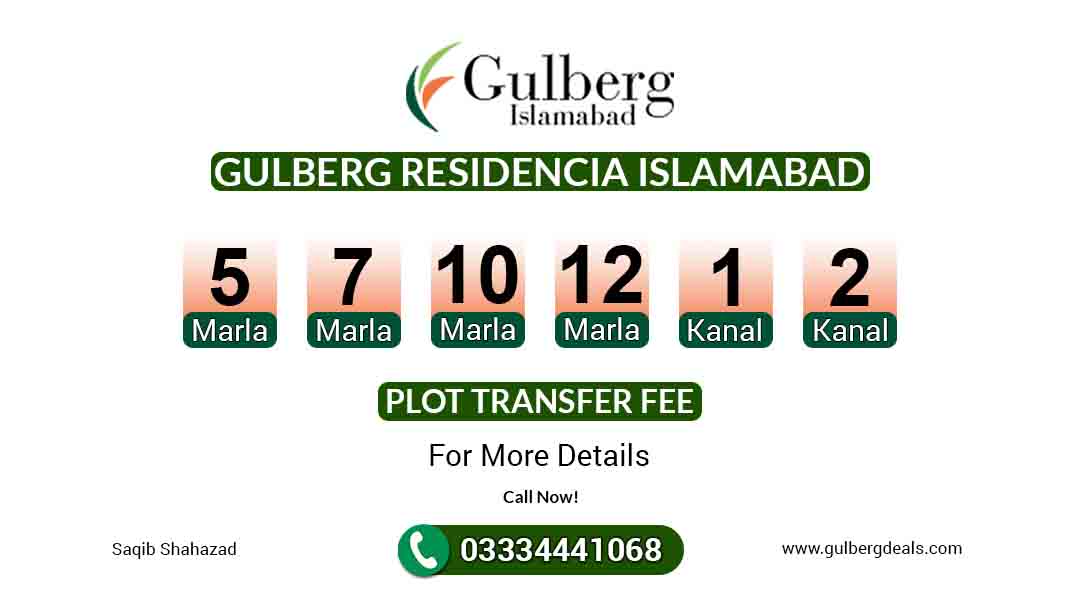 Gulberg Residencia Islamabad Plot Transfer Fee